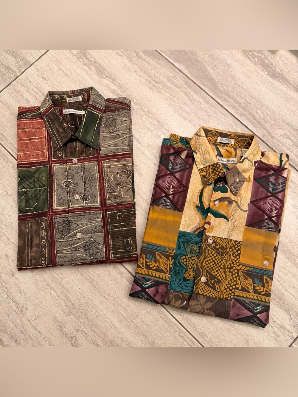 Burma Bibas Hawaiian 60 Singles Cotton Lawn Button Down (lot of 2) - M/M